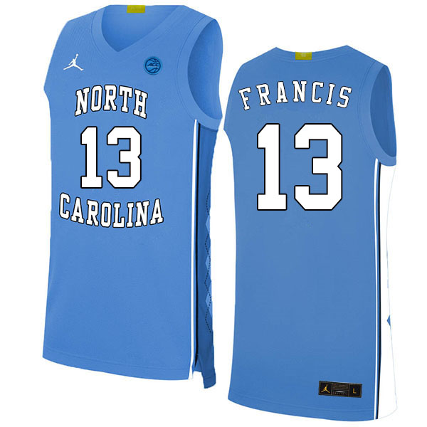 2020 Men #13 Jeremiah Francis North Carolina Tar Heels College Basketball Jerseys Sale-Blue - Click Image to Close